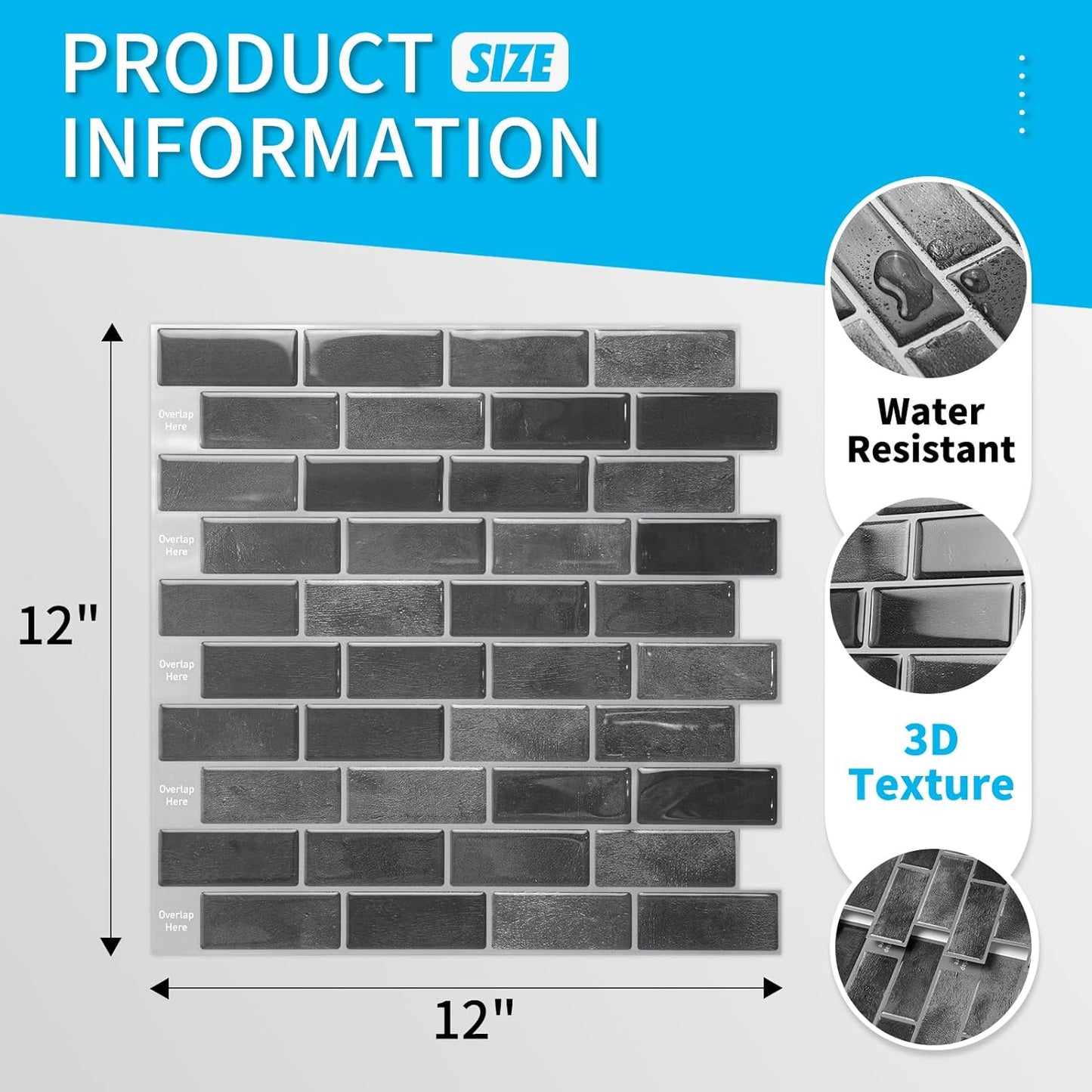Art3d 10-Sheet Kitchen Backsplash Tiles Peel and Stick, Self Adhesive Wall Tile Sticker for Kitchen Island Bathroom Laundry Room RV Renter 12" x 12" - Jade Green