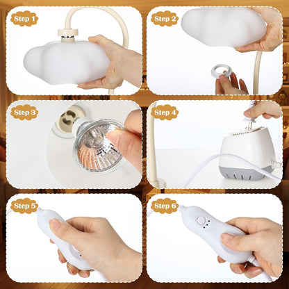 Glooglitte Cloud Candle Warmer Lamp with Timer Dimmer Cute Warming Lamp Adjustable Wax Melt Light Bedside Table Scented Wax Light for Bedroom House Living Room Birthday Gift for Women