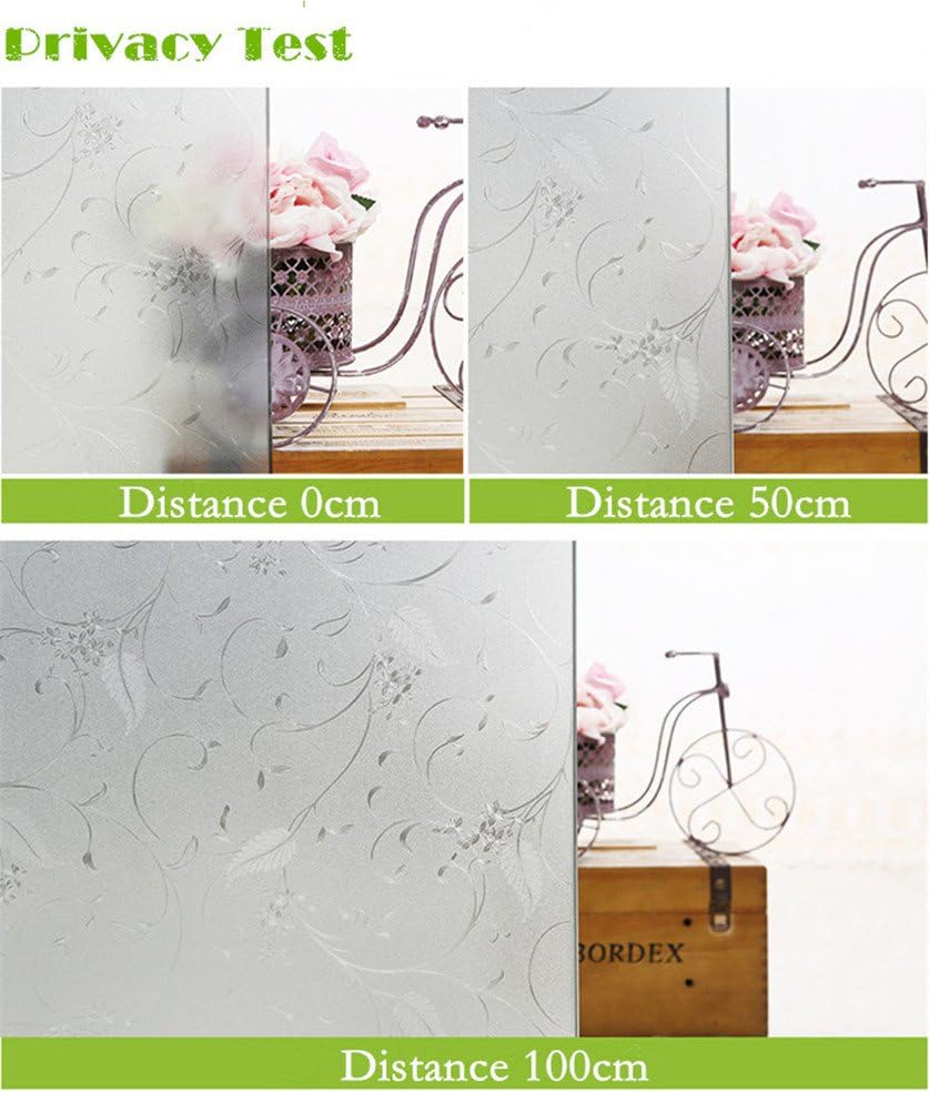 Niviy Window Privacy Film Static Cling Non-Adhesive Window Film Frosted Glass Bathroom Door Decoration Privacy Covering (17.7"x 78.7")