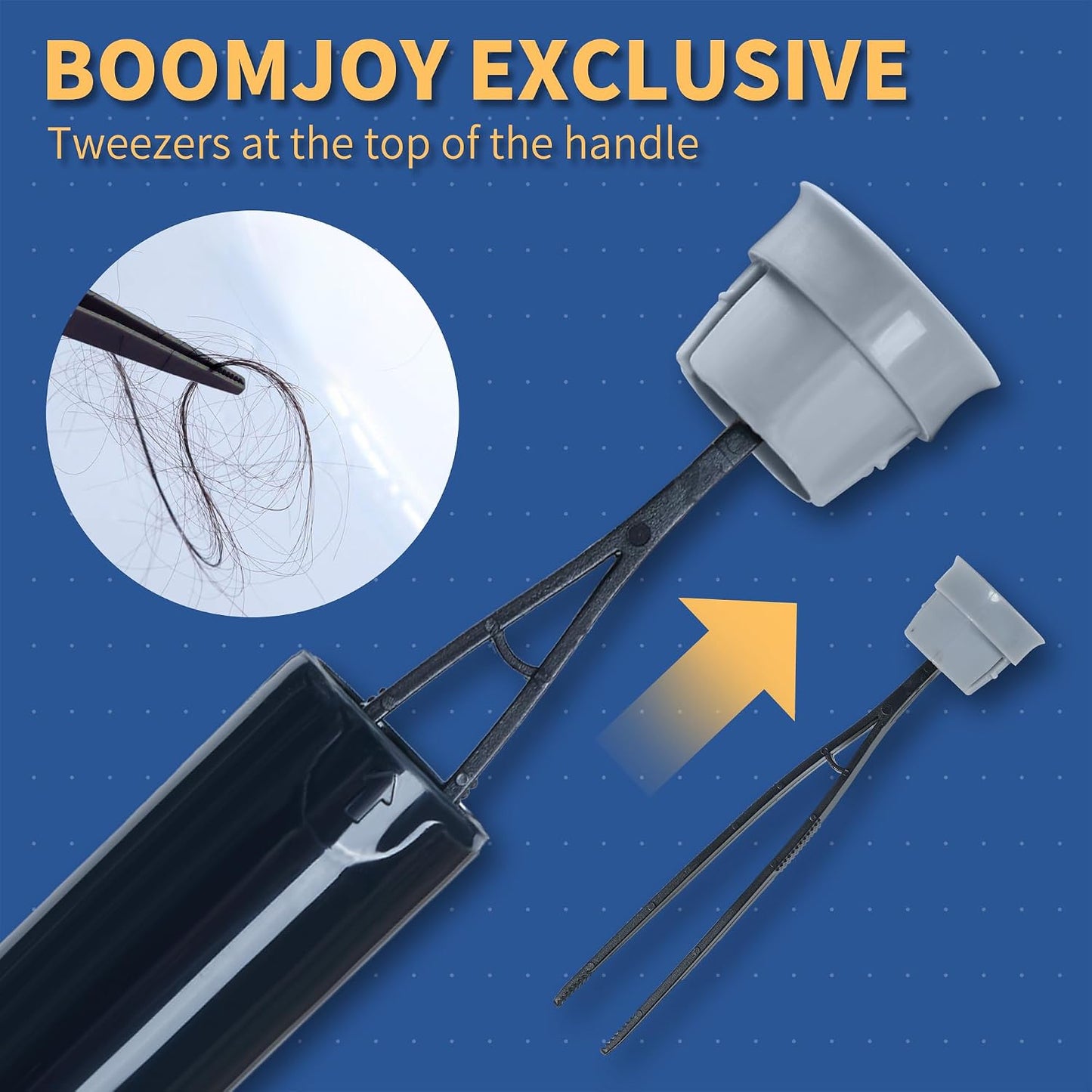 BOOMJOY Toilet Brush and Holder Set, Silicone Toilet Bowl Cleaner Brush, Bathroom Cleaning Bowl Kit with Tweezers, Bathroom Accessories with Aluminum Handle - White