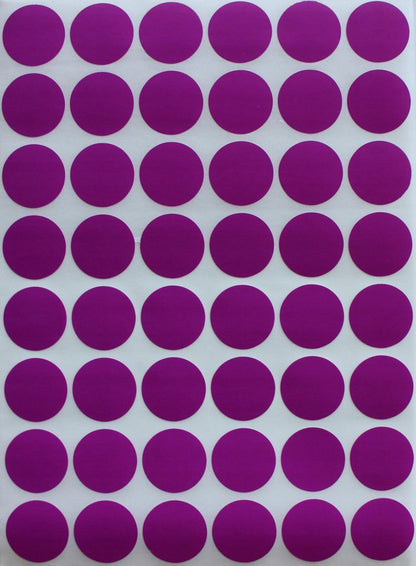 Royal Green Dot Sticker 11/16" Inch (17mm) Colored Labels in Purple - 2400 Pack - Colors B