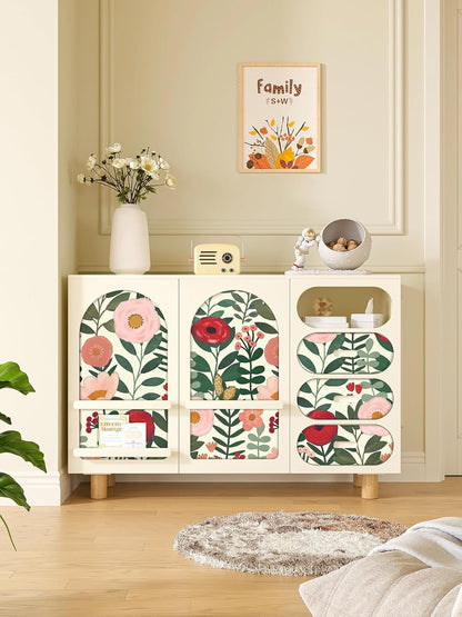 HAOKHOME Floral Peel and Stick Wallpaper Boho Vintage Wall Paper Removable for Bathroom Nursery Beige/Pink/Red Contact Paper 17.3in x 9.8ft