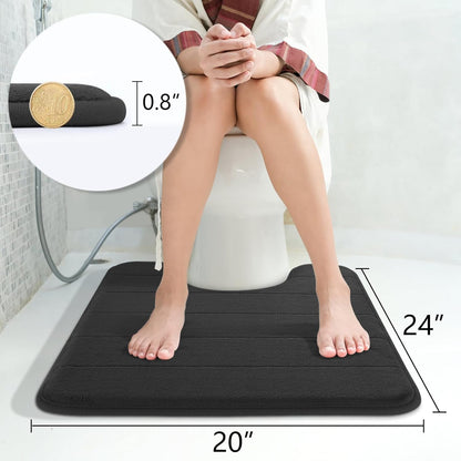 Yimobra Memory Foam Bath Mat, Super Soft Absorbent Bathroom Rug Non Slip, Quick Dry, Machine Washable Floor Carpet for Tub Shower, Home Decor Accessories, 24x17, Grey