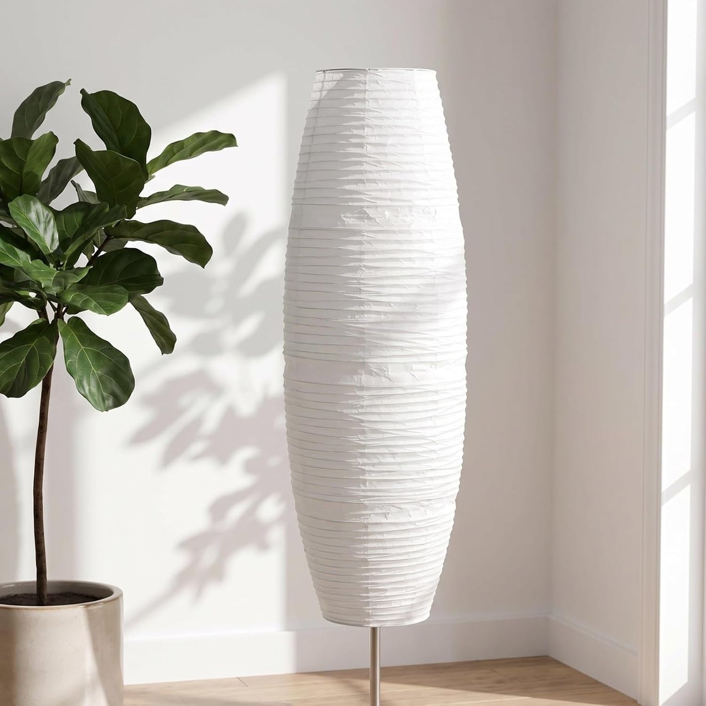 SHINEOFI Paper Lamp Shade Floor Lamp Shade Foldable Floor Lampshade Replacement for Bedroom Light Accessory Home Hotel Bedside Desk