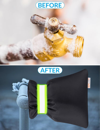 2Pack Outdoor Faucet Covers for Winter,8.3" H x 6.7" W Hose Bib Covers for Winter Freeze Protection, Outside Spigot Cover Insulated Waterproof Water Pipe Protector (Black-2Pack)