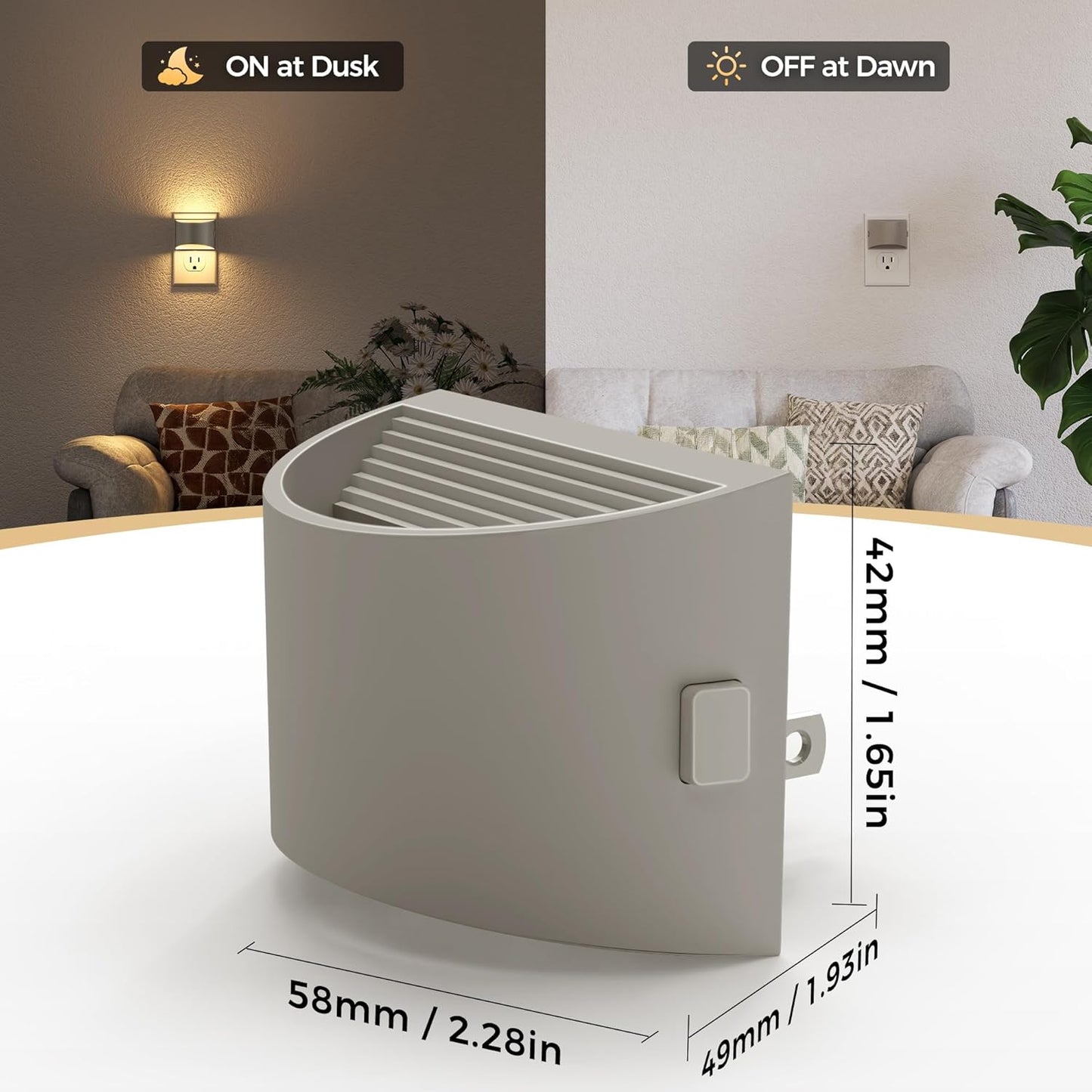 DORESshop LED Night Light[2 Pack], Night Lights Plug into Wall, 3 Level Brightness Adjustable Plug in Night Light, Dusk to Dawn Sensor, Nightlights for Adults, Bedroom, Bathroom, Hallway, 3000K