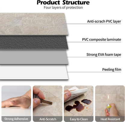 2026 New Upgrade Peel and Stick Backsplash Tile, Peel and Stick 11.34" X 11.57" Wall Tile for Kitchen, Bathroom, Fireplace, Laundry (Beige Ecru, 10 Packs)