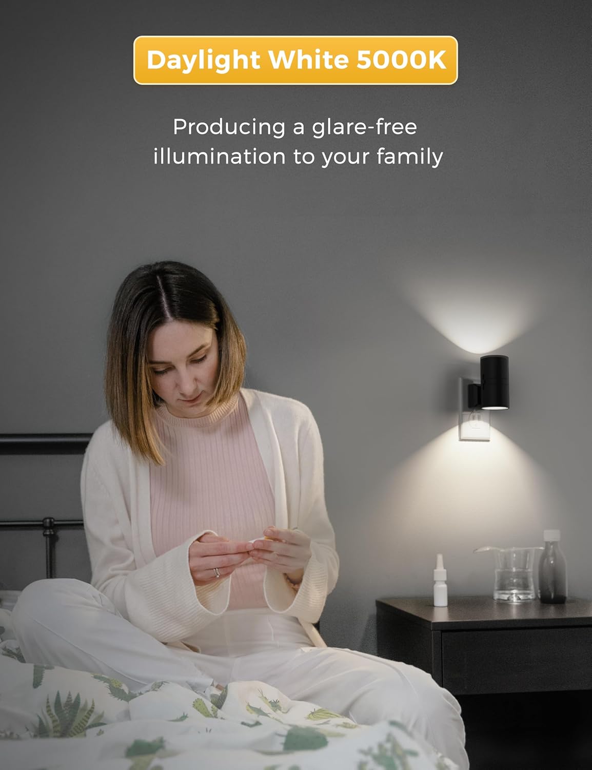 L LOHAS LED Night Light Plug in, Night Lights Plug into Wall, Light Sensor, 0-100LM Soft White 3000K, Dimmable Night Light, Modern Nightlight for Kids Bathroom Hallway Bedroom Kitchen Stairway, 2 Pack