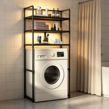 Laundry Room Organizer 3-Tier Freestanding Over Washing Machine Shelf | Black