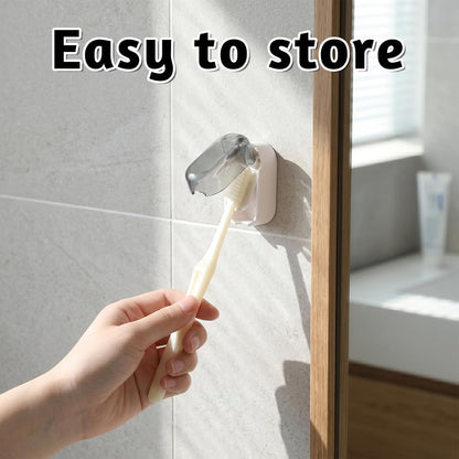 3 Pack Wall Mounted Toothbrush Holder with Cover for Bathrooms | Tooth Brush Holder for Travel and Home, Tooth Brush Hanger Rack, No Drill Toothbrushes Organizer for Manual/Electric