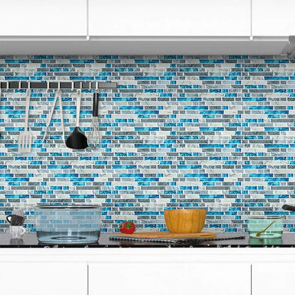 STICKGOO Thicker Design Peel and Stick, Self Adhesive Stick On Tile Backsplash for Kitchen and Bathroom, Beige & White, 12”×12”, 10 Sheets