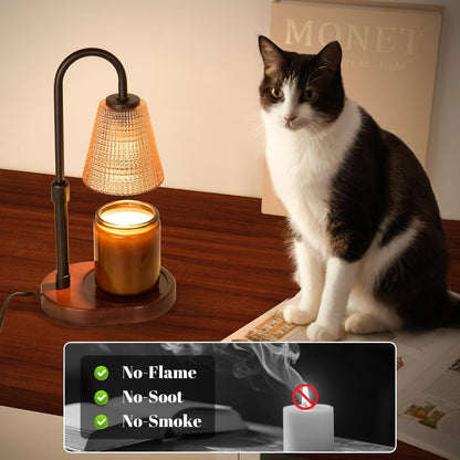 Candle Warmer Lamp,with Timer & Dimmer(3Bulbs),Candle Lamp Warmer Height Adjustable,Gifts for New Home,House Warming Gift,Birthday Gifts for Women/Daughter/Mom/Friend-Black
