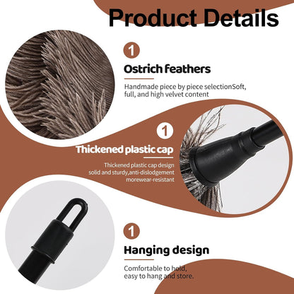 Extendable Cleaning Duster 94 Inch - Long Telescoping Ostrich Feather Dusters with Stainless Steel Extension Pole for High Ceiling Fan, High Ceilings,Roof Dusting