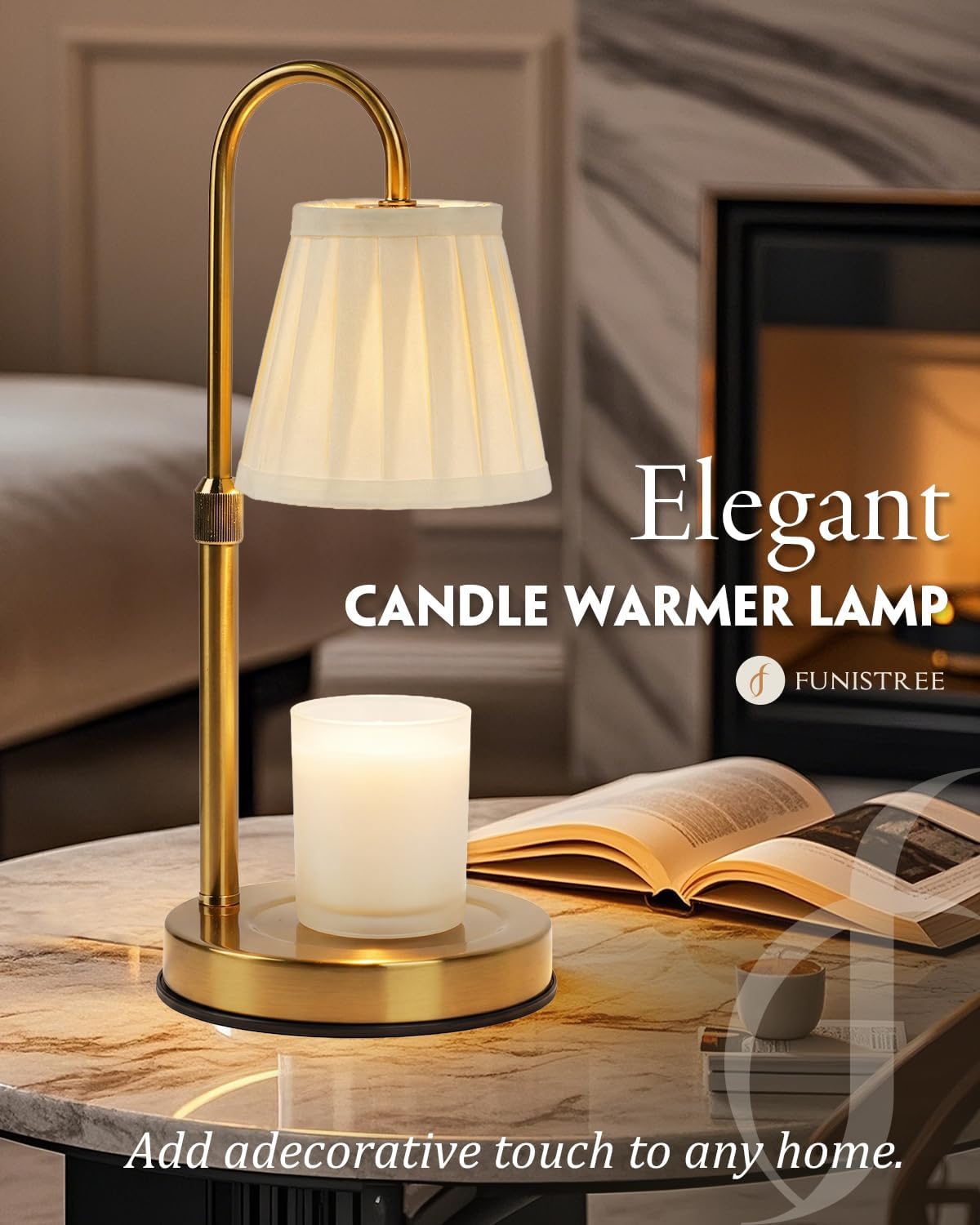 Candle Warmer Lamp Wood with Timer, Dimmable Electric Candle Lamp Warmer for Jar Candles, 2*35 Watt Bulb, Mothers Day Birthday Gifts for Women Men, Decorative Wooden Candle Lamp for Bedroom Home Decor