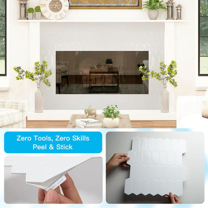Art3d 10-Sheet Heavy-Duty Peel and Stick Backsplash, Self-Adhesive Vinyl Wall Tiles for Kitchen Countertop Bathroom, White