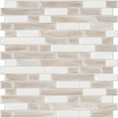 STICKGOO Peel and Stick Backsplash - 10 Sheets of 12”×12” - 3D Self Adhesive Peel and Stick Tile Backsplash for Kitchen & Bathroom