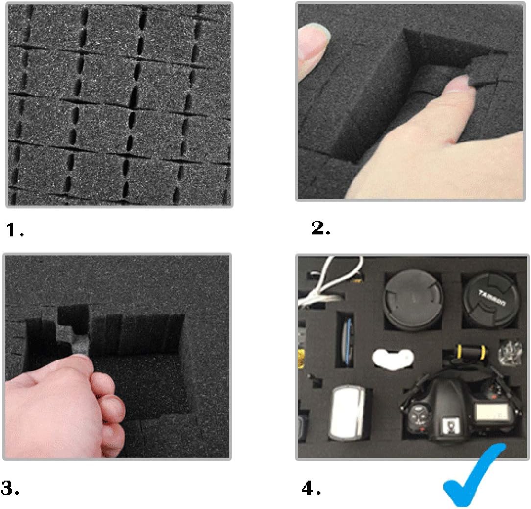 8" Small Hard Case with Pluck Foam Insert, 8.6 x 4.9 x 1.9 Inch - Protective Waterproof Plastic Tiny Box for Storage Medical item, Micro Tools - Lockable, Portable for Travel