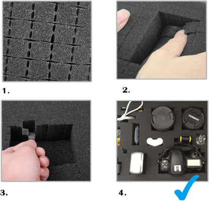 8" Small Hard Case with Pluck Foam Insert, 8.6 x 4.9 x 1.9 Inch - Protective Waterproof Plastic Tiny Box for Storage Medical item, Micro Tools - Lockable, Portable for Travel