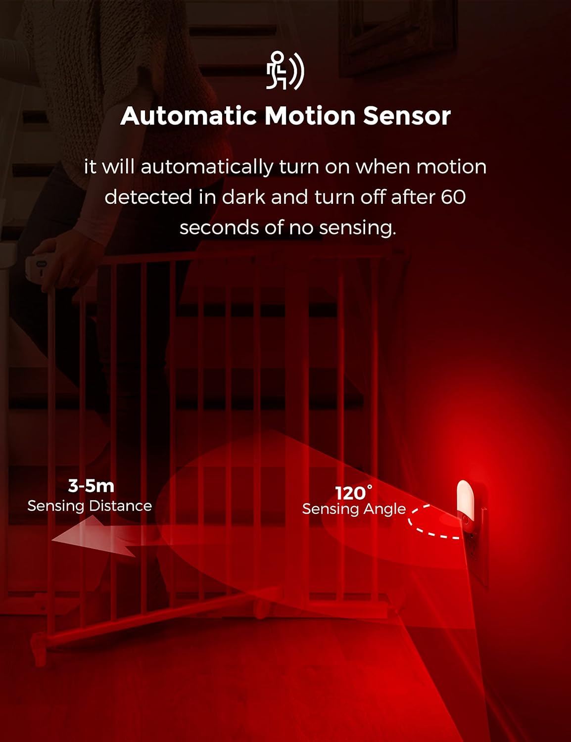 L LOHAS LED Motion Sensor Night Light, 2Pack, Motion Activated Night Light, Night Lights Plug into Wall Motion Sensor, 3000K Warm White, Adjustable Brightness 30/60LM, for Kids Adults Bathroom Bedroom