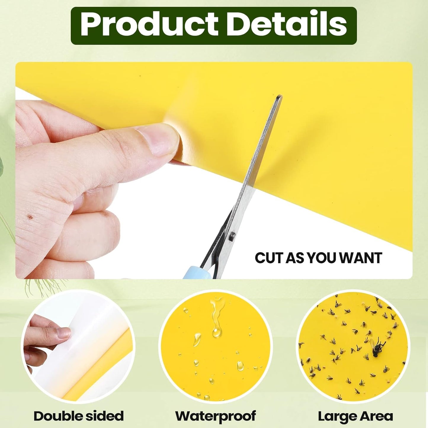 Qualirey 150 Pcs 6x8 Inch Yellow Sticky Traps for Gnats, Dual-Sided Sticky Gnat Traps for Indoor Outdoor Plants, Pest Control for Fungus Gnats, Fruit Flies, Whiteflies – Bulk Pack with Twist Ties