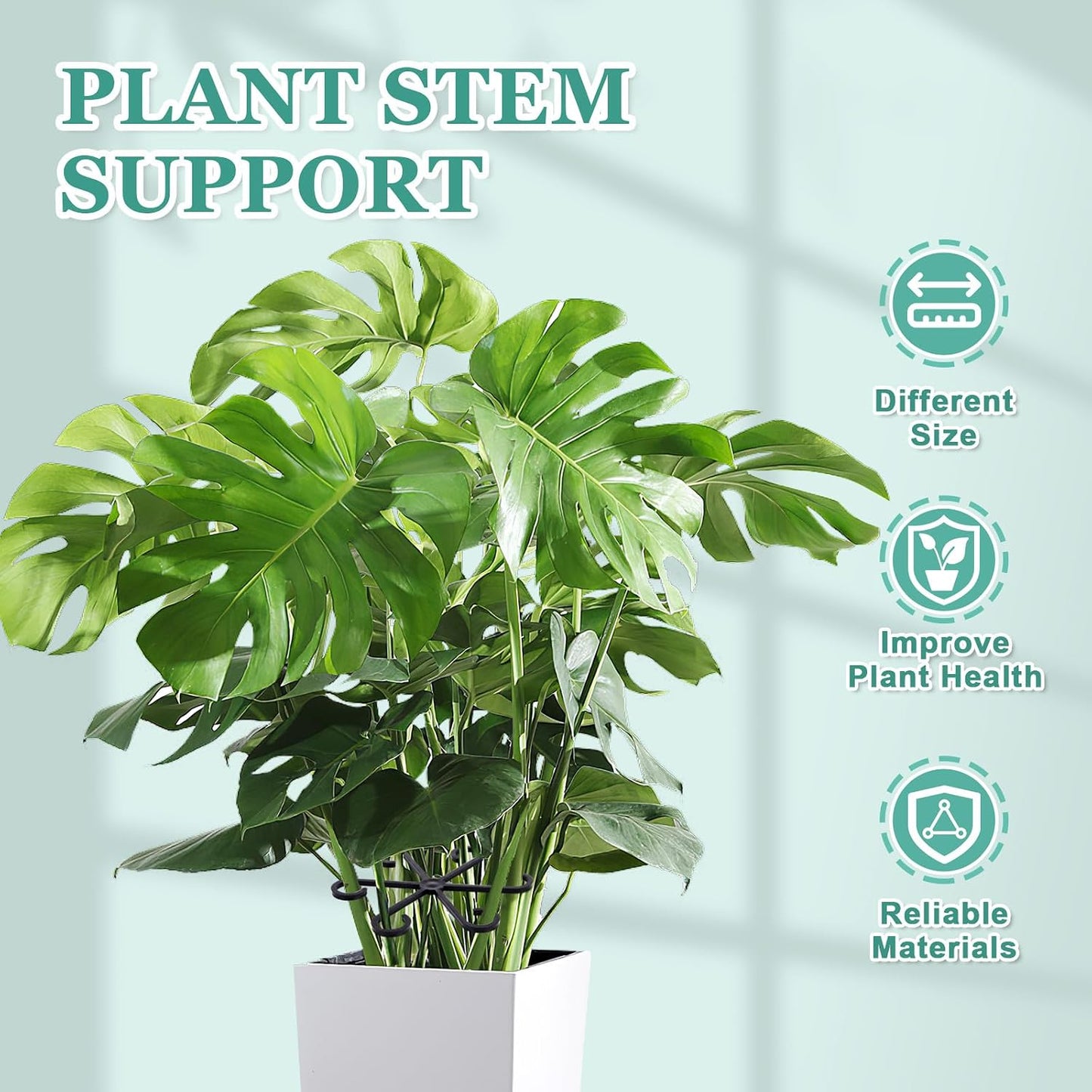 8pcs Plant Stem Support, Plant Support for Indoor Plants, Plastic Reusable Plant Stabilizer, Indoor Plants Accessories