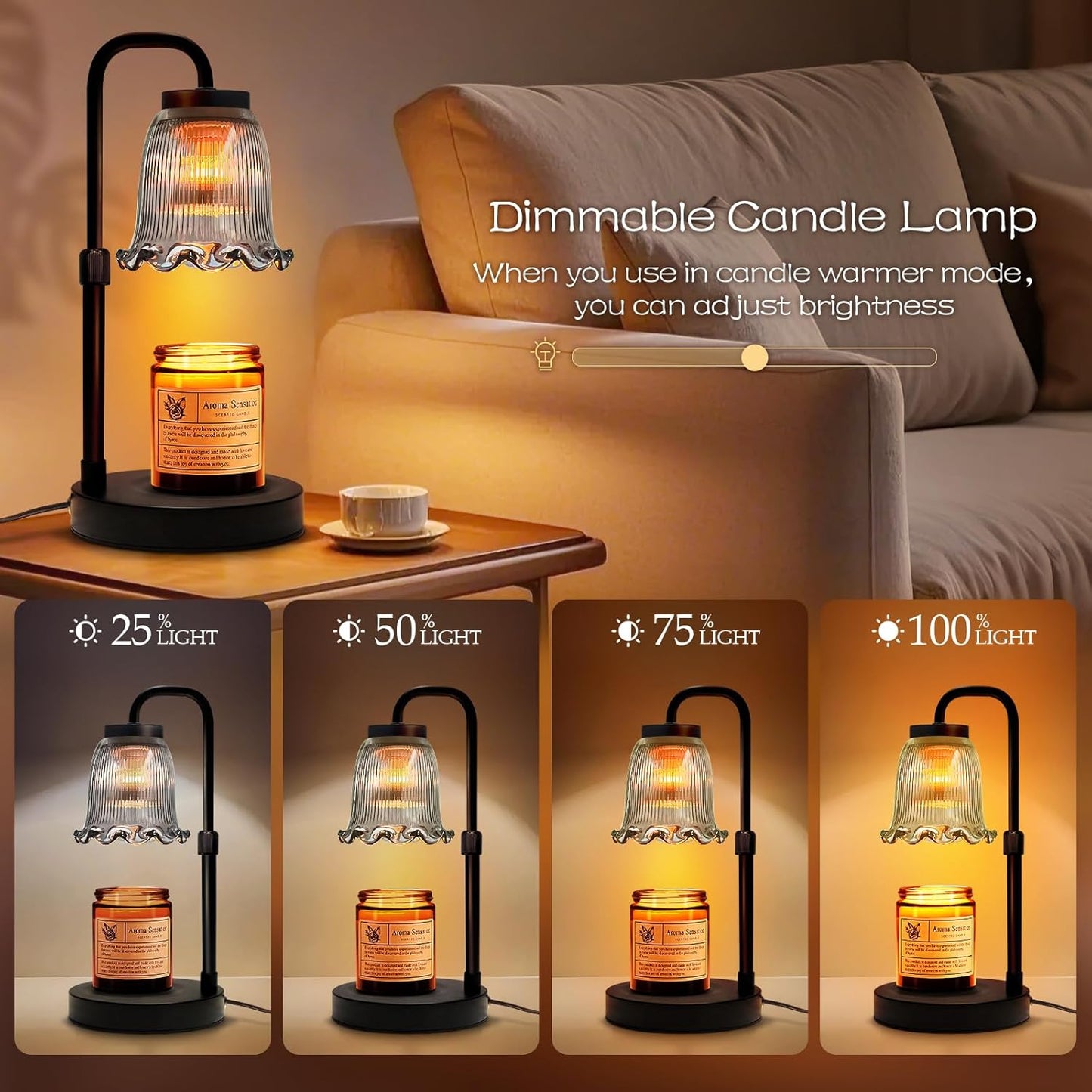 Adjustable Candle Warmer Lamp with Timer: Mothers Day Gifts Lamp fits All Candle Jar Home Decor - Wax Warmer for Scented Wax - Birthday Gifts for Women