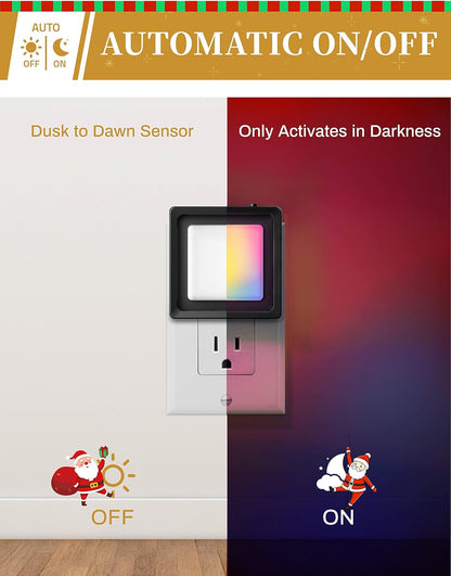 DORESshop LED Night Light, Night Lights Plug Into Wall [2 Pack] with Dusk-to-Dawn Sensor, Dimmable Nightlights, Adjustable Brightness for Bathroom, Hallway, Bedroom,Kids Room,Stairway,Soft White
