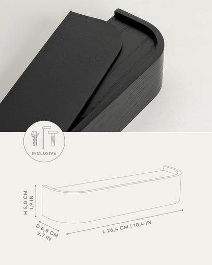 Kazai. Key Holder 'Toke' | Minimalist Key Hook Design from Berlin | Modern Key Holder Wall Mount with Wooden Shelf | Key Rack for Wall as Entryway Organizer | Walnut