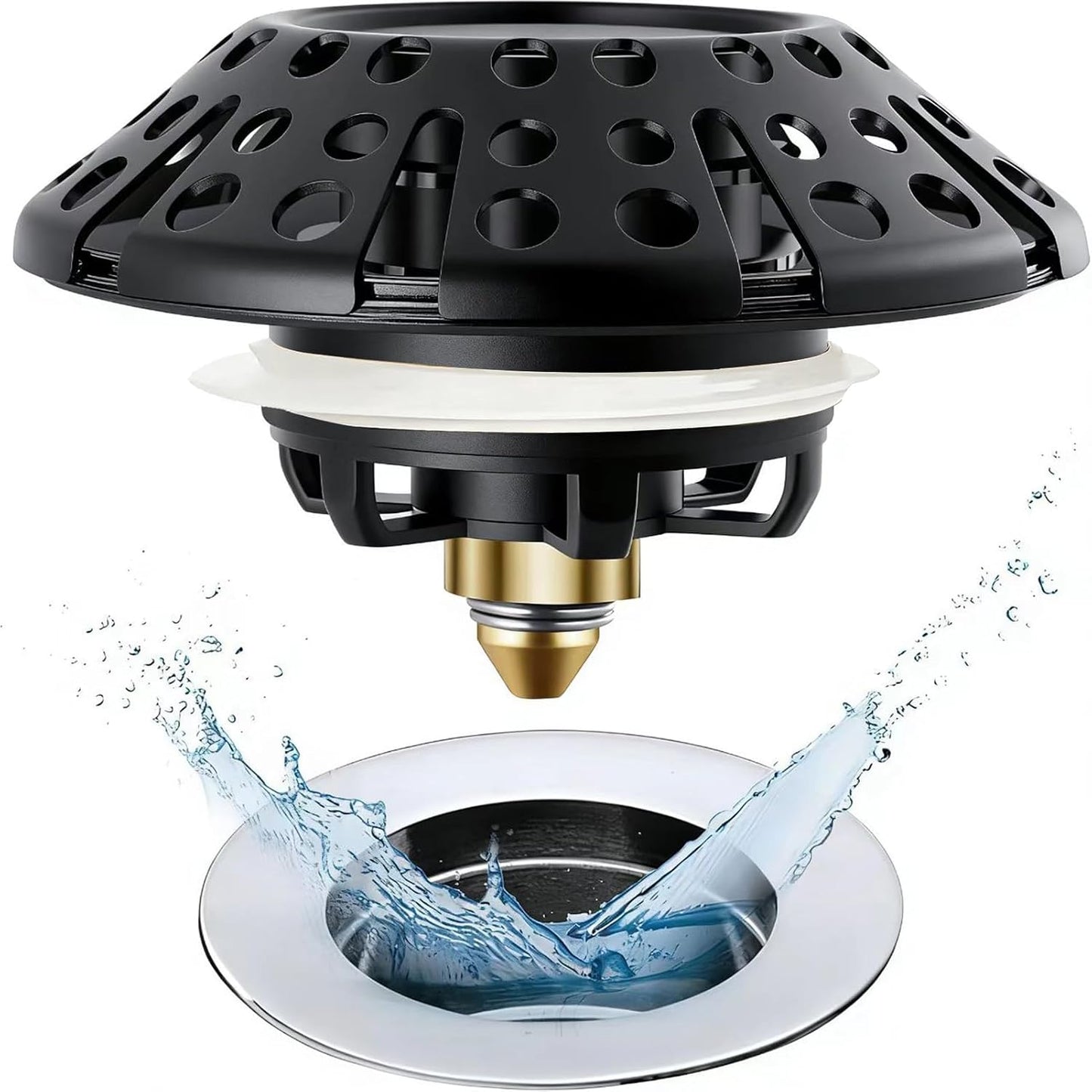 AzWzz Bathroom Sink Stopper,Sink Hair Catcher,Bathroom Sink Drain Strainer Pop Up Drain Cover Plug,Universal for 1.1 to 1.65in Sink Drain Hole