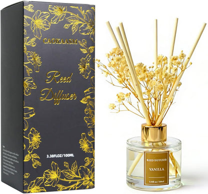 Reed Diffuser Set-Lemon Verbena Scent Fragrance Oil Diffuser with 6 Reed Sticks | Home & Bedroom Bathroom Decor,3.38 fl oz (100ml)