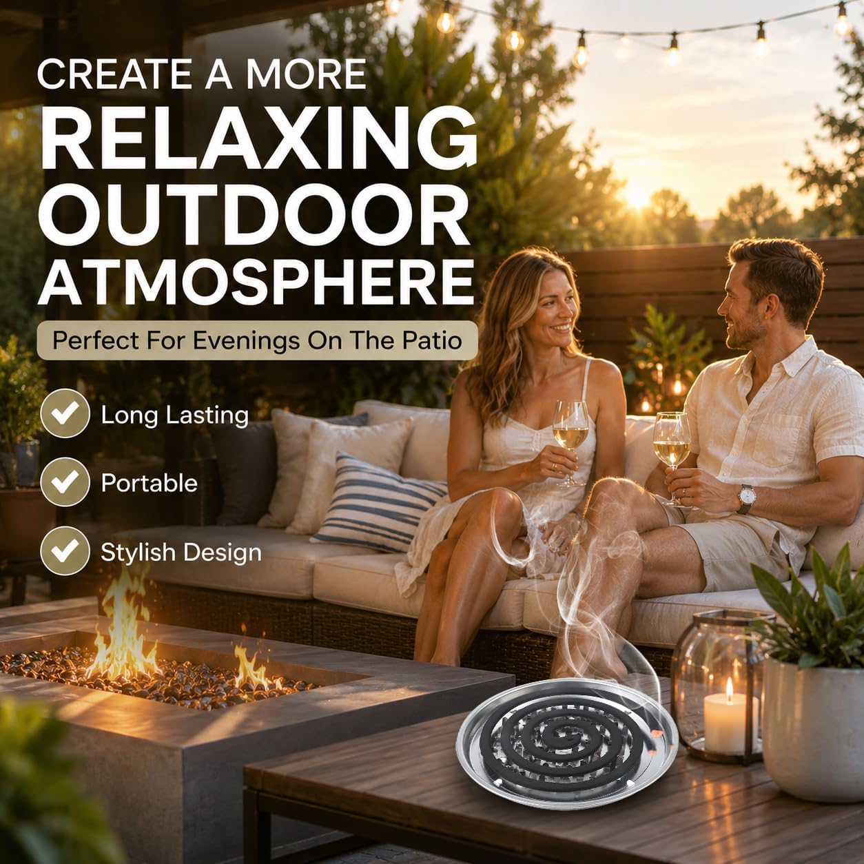 20 Pack Mosquito Repellent Coils, Natural Citronella Incense for Patio & Outdoor - 7 Hour Long Lasting Bug Repellent for Yard, Camping & Deck - Plant Based Insect Control with 1 Holder 2 Stands