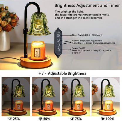 Candle Warmer Lamp with Timer Dimmer Adjustable Height for New Home House Bedroom Decor,Wax Melt Warmer with 2 Bulbs for Jar Candles, Gifts for Mom Women Friend Sister Mothers Day Birthday | Black