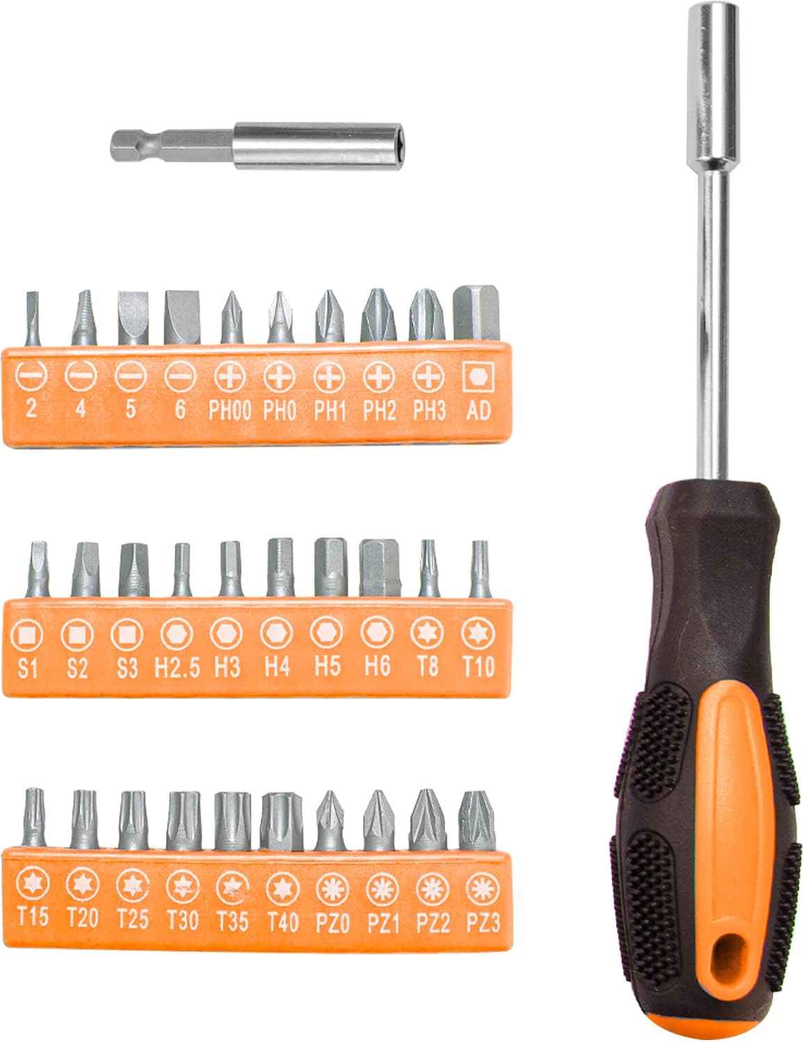 CARTMAN 39-Piece Household Tool Set, Orange Hand Kit With Storage Case | Complete assortment for home repairs, DIY projects, furniture setup, crafting, and daily household fixes in toolbox.