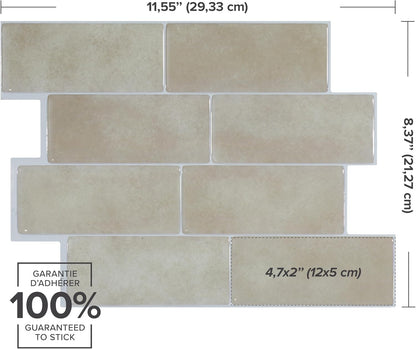 Smart Tiles Peel and Stick backsplash, Subway Teal Green, 11.55"x8.38" | Pack of 5 (2.8 sq ft), Glossy, Heat/Moisture Resistant, Low VOC, Kitchen/Bathroom, Renter Friendly, Made in Canada