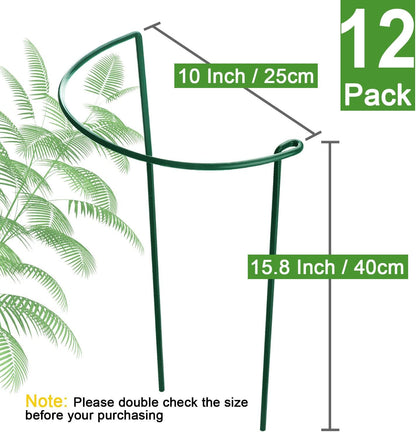 HiGift Plant Support Stakes, 6 Pack Metal Peony Cages and Supports, Garden Stakes Plant Support Cage, Large Plant Support Ring for Outdoor Indoor Snake Plant Peony Rose Flowers Vine (10" W x 15.8" H)