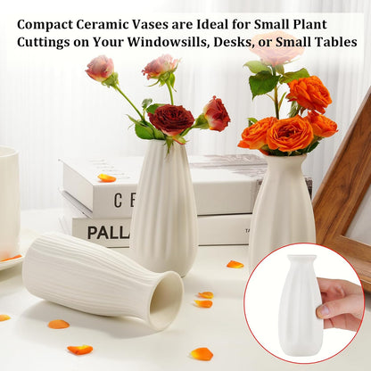 Ceramic Bud Vases, Set of 12 White Vases for Centerpieces Small Vase for Flowers Mini Ceramic Vases for Pampas Grass VAse Bulk for Wedding Table Centerpieces Decoration Boho Home Decor DIY Gift