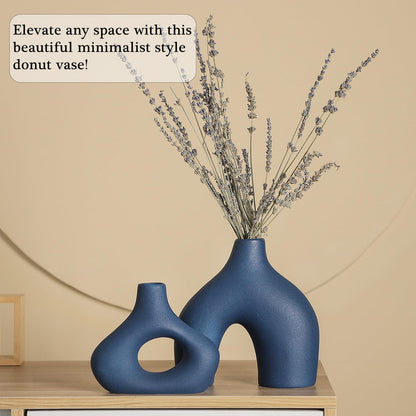 CEMABT Modern Nordic Boho Vase Set - Elegant Beige Matte Ceramic Vase for Living Room, Bookshelf, Mantel, Entryway Table & Console Decor | Home Decor Shelf Decorations Easter Gift