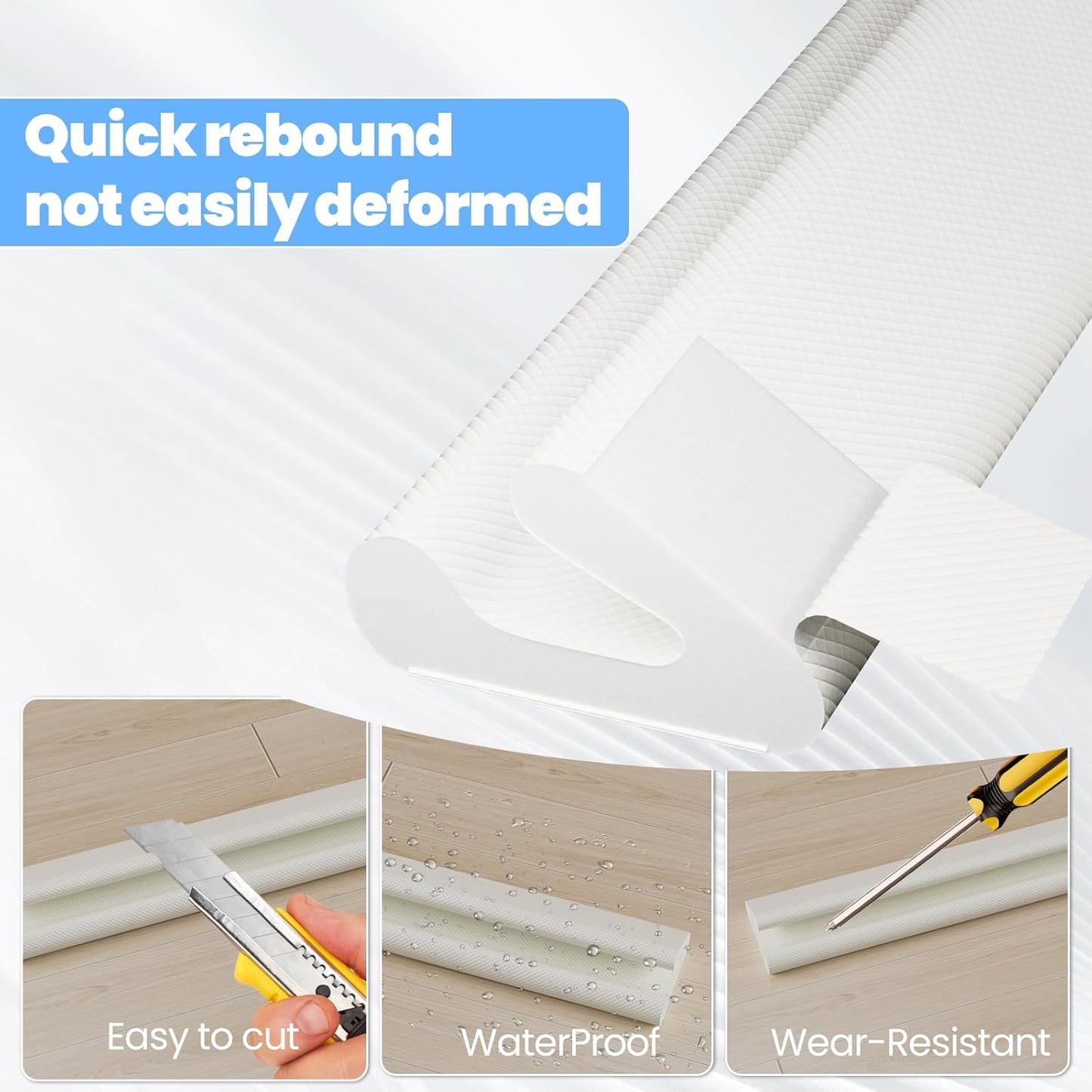 19.7ft V-Shape Thin Weather Stripping Door Frame Seal Strip,Self-Adhesive Door Small Gap Filler for Winter Insulation,Foam Weatherstripping for Door Draft Stopper Light Blocker,White