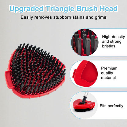 Spin Mop Handle,Mop Replace Heads,Brush and Base Compatible with O Cedar EasyWring 1 Tank,2 Microfiber Mop Refills and Brush,4-Section 30-58" Mop Handle,Mop Base Combo Set for Wet/Dry Floor Cleaning