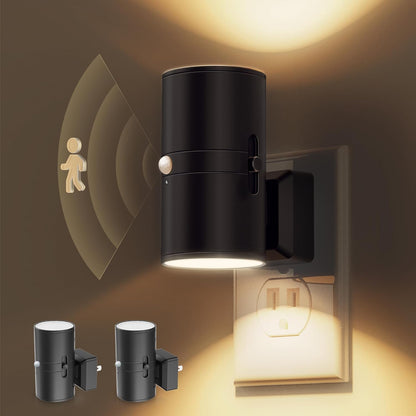 L LOHAS LED Motion Sensor Night Light, Dimmable Night Lights Plug into Wall, Plug in Nightlight, Motion Sensor Light Indoor for Bathroom Hallway Bedroom Stairs Kids Elderly [3000K,2 Pack]