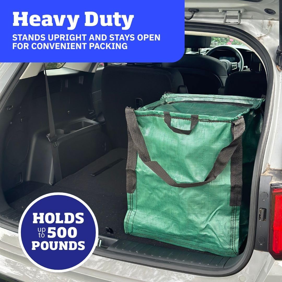 DURASACK XL 48-Gallon Zipper Top Heavy Duty Storage Tote Bags, Black | Rugged Woven Polypropylene Moving Bag, Reusable Self-Standing Design, Holds up to 500 Pounds