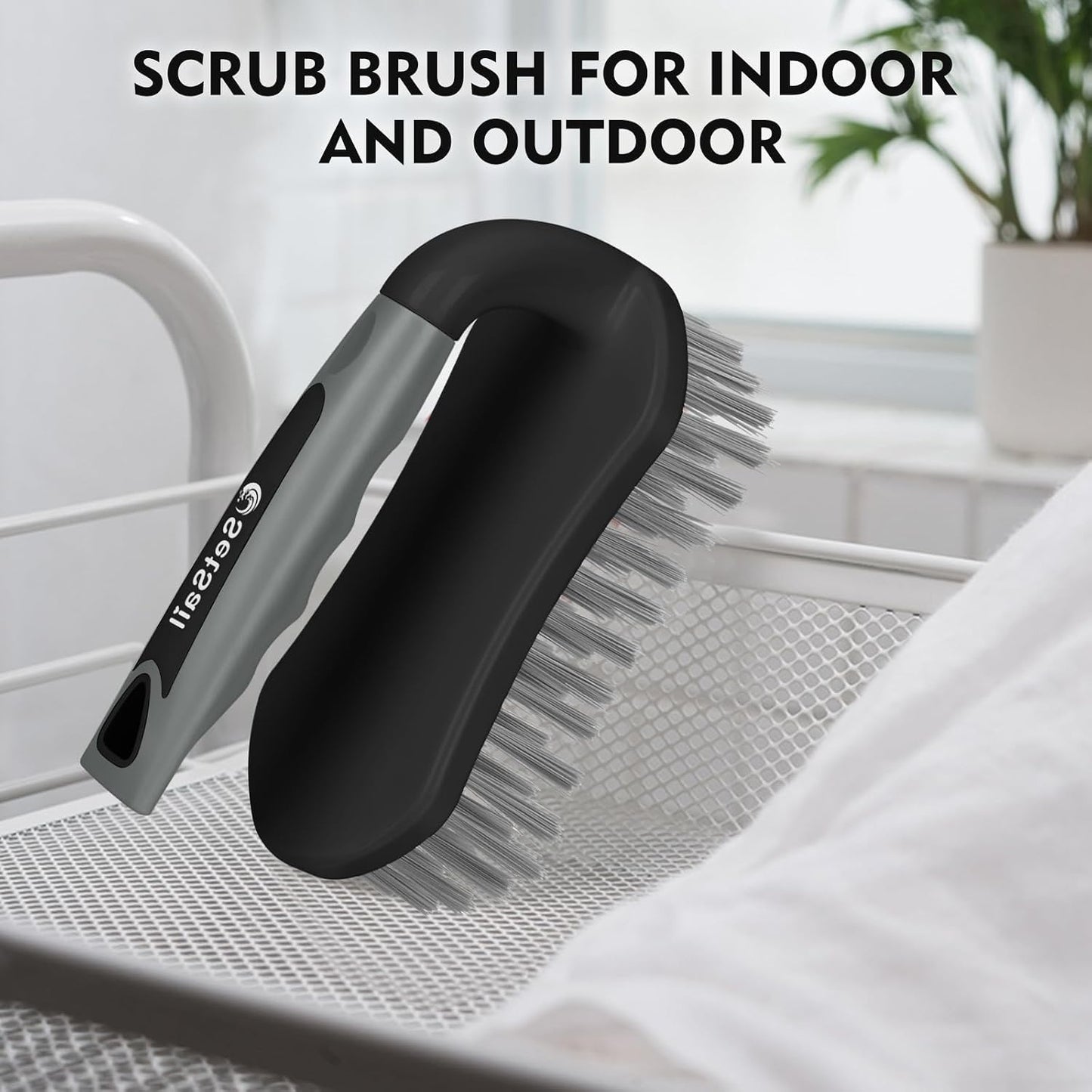 SetSail Scrub Brush, Heavy-Duty Scrub Brushes for Cleaning with Stiff Bristles Cleaning Brush for Shower, Bathroom, Carpet, Kitchen and Bathtub Scrubber - 2 Pack