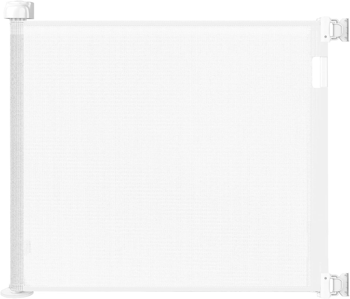 Retractable Baby Gate for Stairs – 33” Height, Expands up to 55” Width – Safety Gate for Infants, Toddlers, Dogs & Pets – Easy Install, Secure Closure, White Mesh Design for Indoor & Outdoor Use