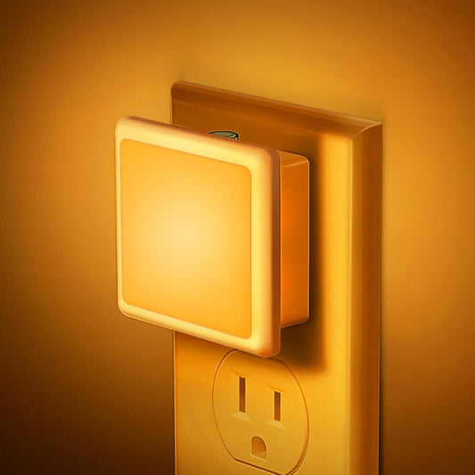 JandCase Night Lights Plug into Wall 2 Pack, Plug in Night Light with Dusk-to-Dawn Light Sensor, 3000K Soft White 0.3W, LED Nightlight for Bathroom, Adult, Hallway