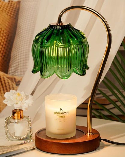 Funistree Flower Candle Warmer Lamp with Timer, Dimmable Candle Lamp Warmer, Christmas Birthday Gifts for Women Mom Her, Housewarming Home Decor, Lotus Wax Warmer for Yankee Candles - Lily Amber