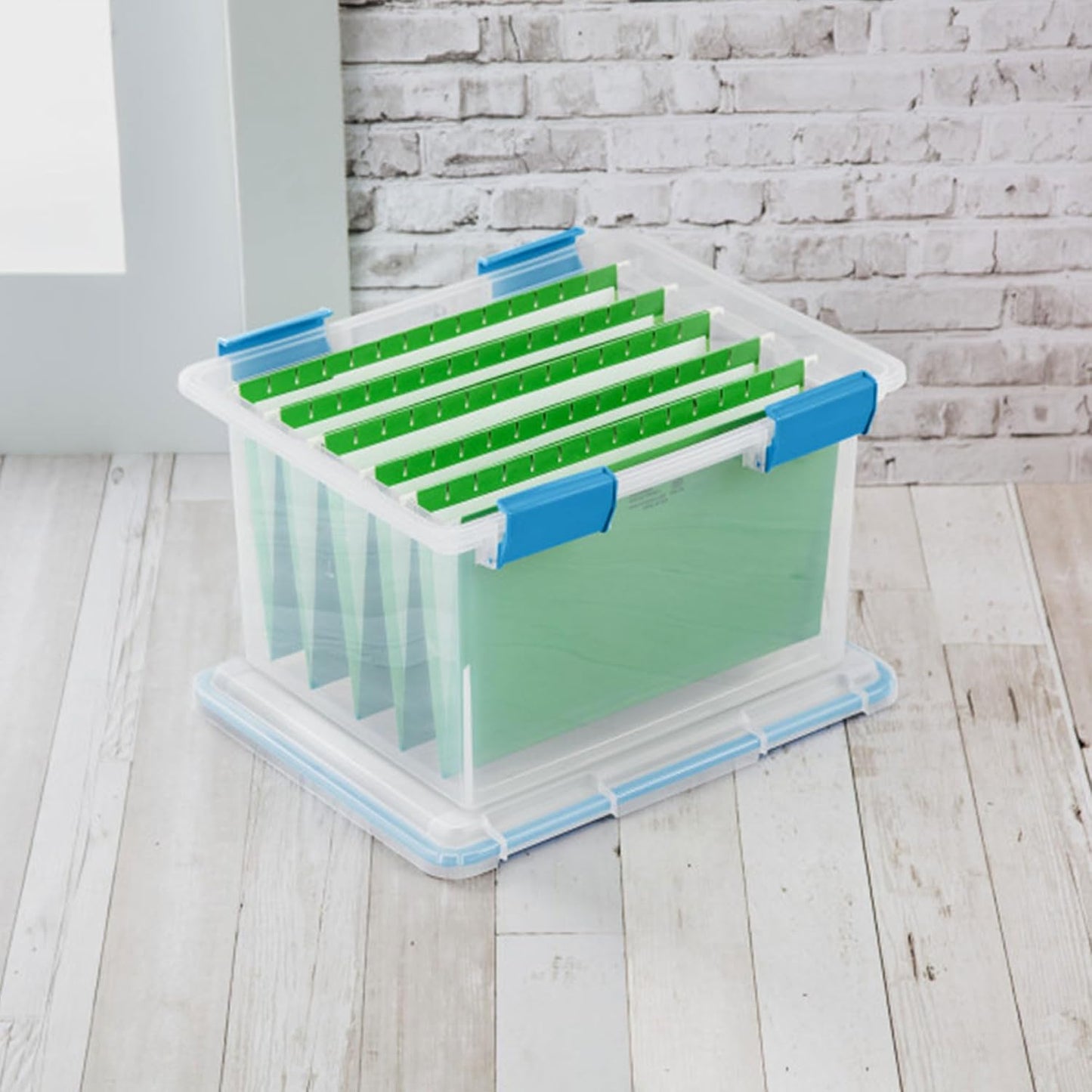 Sterilite 4-Pack Gasket Box, Home Storage Organizer Bins with Lids, 37 Quart – Stackable Clear Plastic Containers for Bedroom, Bathroom, Garage, Basement, or Attic