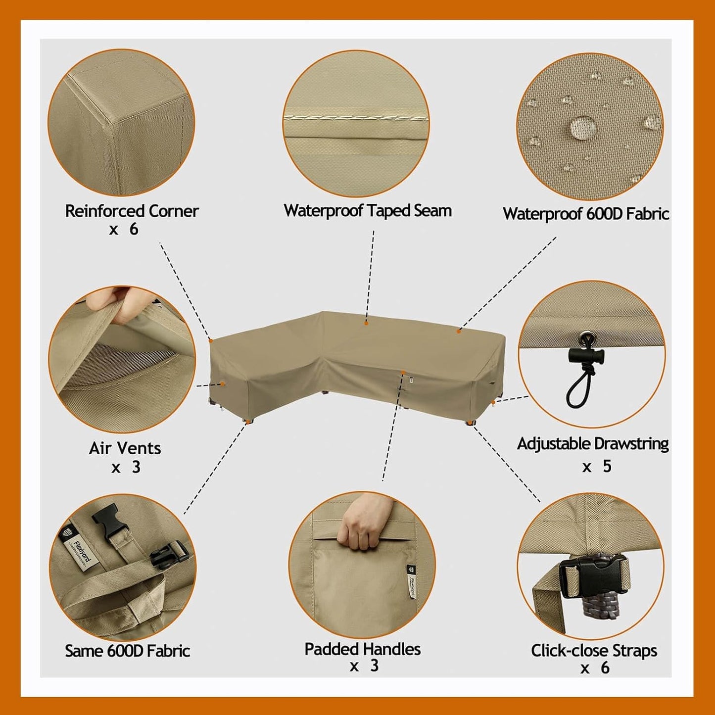 Patio Deck Box Cover, 63x30 Inch Fire Pit Covers with Straps and Handles, Waterproof Heavy Duty Outdoor Furniture Winter Cover for Keter, Suncast, Lifetime Container