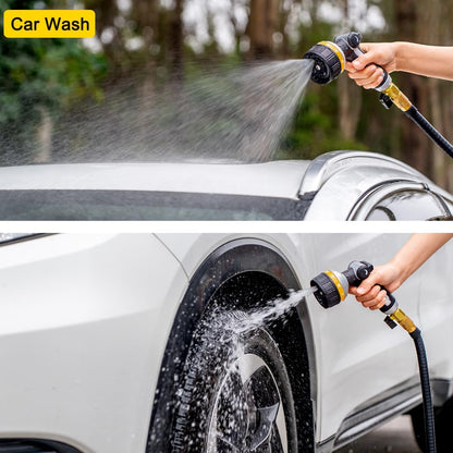 FANHAO Heavy Duty Garden Hose Nozzle, Metal Water Hose Sprayer with 10 Spray Patterns, Thumb Control, On Off Valve, High Pressure Water Nozzle for Plants Watering, Car and Pet Washing, Blue