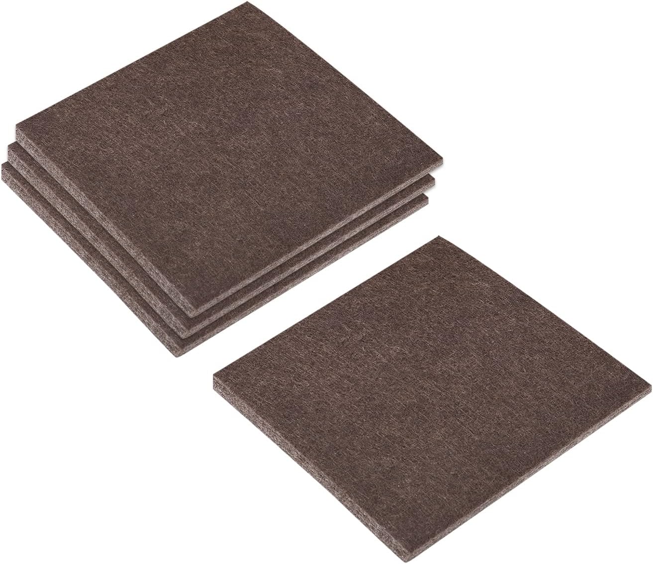 uxcell Felt Furniture Pads, 1.5-inch x 1-inch Self Adhesive Cuttable Anti Scratch Square Floor Protectors for Furniture Legs Hardwood Floor, Brown 16Pcs