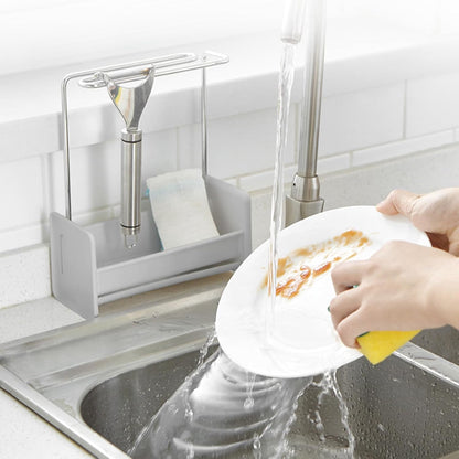 Dishcloth Drying Rack,Compact Versatile Detachable Kitchen Countertop Soap Sponge Organizer Wall Mounted Hanging Storage Solution,for Kitchen and Bathroom